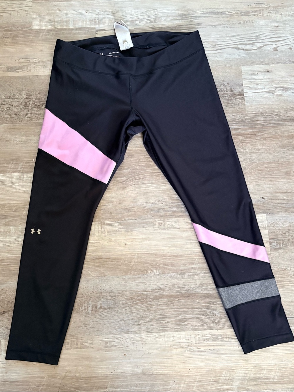 Under Armour HeatGear Compression Leggings Women's 2XL Black Pink Colorblock